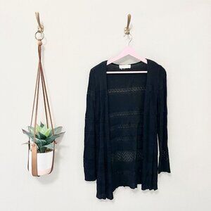 Escada Black Knit Lace Long Sleeve Cardigan and Pant Set